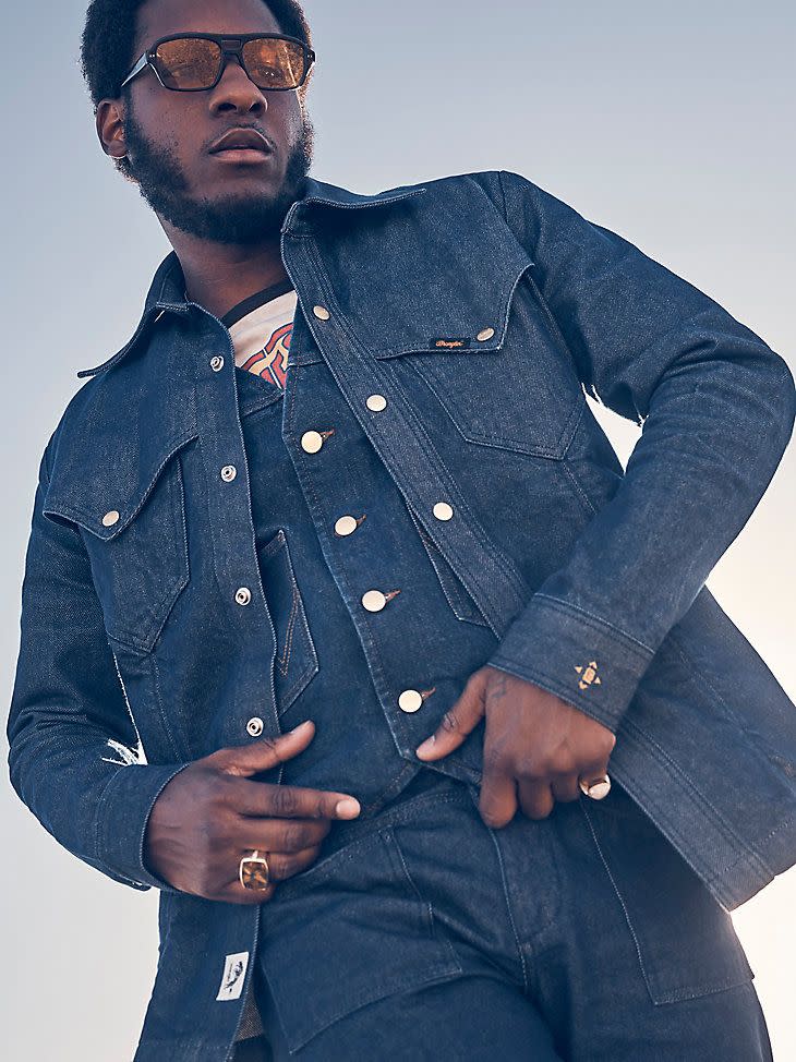 Wrangler X Leon Bridges Men's Denim Suit Jacket in Rinse Wash