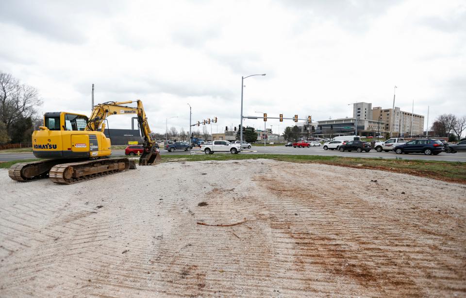 The site of a proposed development at the intersection of Sunshine Street and National Avenue on Thursday, March 23, 2023.