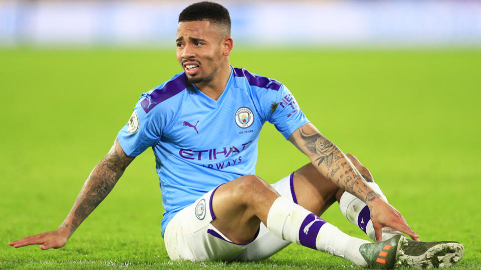 Manchester City and Gabriel Jesus will await a hearing at the Court of Arbitration for Sport after being banned from the Champions League for two years by UEFA. (Photo by Matt McNulty - Manchester City/Manchester City FC via Getty Images)