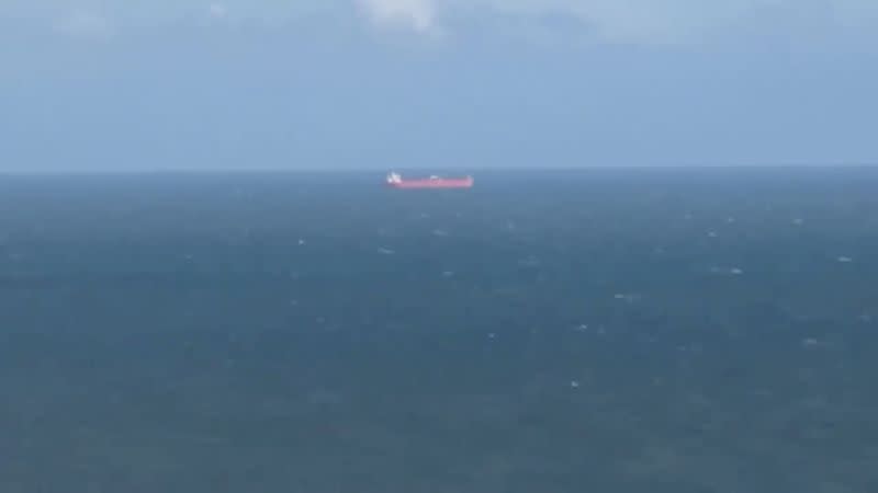 Oil tanker Nave Andromeda is seen off the coast of the Isle of Wight