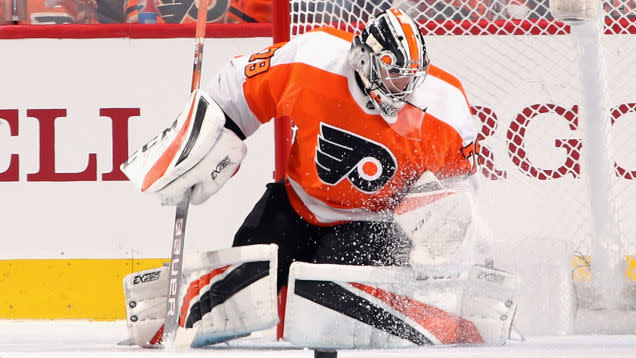 Bringing up Carter Hart is an unorthodox move for the Philadelphia Flyers. (NBC)