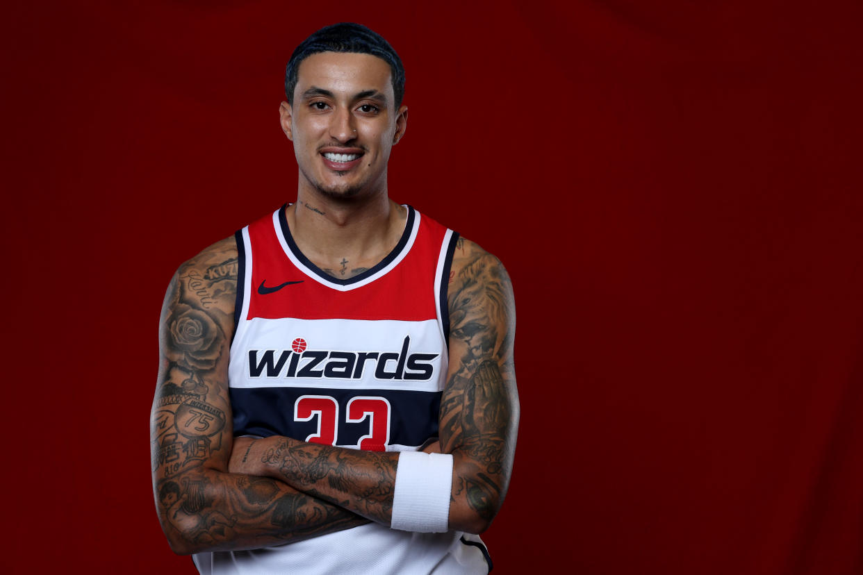 Kyle Kuzma partnered partnered with the I.G.N.I.T.E. inmate program and the R.I.S.E. reentry program through his foundation to help incarcerated women in his hometown of Flint, Michigan. (Photo by Rob Carr/Getty Images)