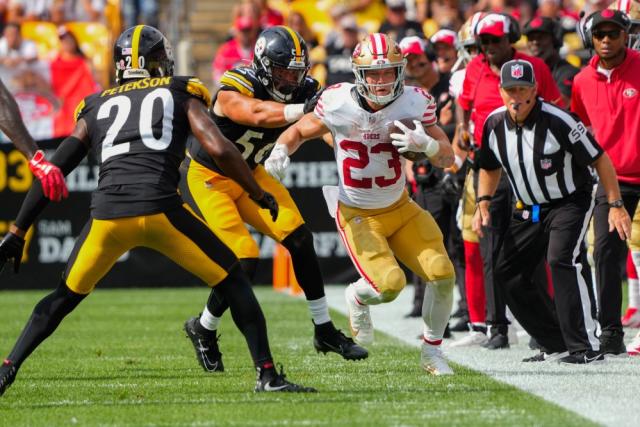 Drake Jackson of the San Francisco 49ers sacks Kenny Pickett of the News  Photo - Getty Images