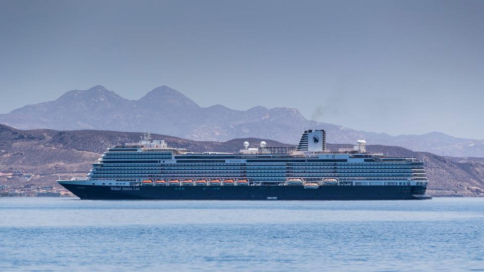 olland America Line cruise ship anchored off Bahia de la Paz spews pollutants into the air and into the Gulf of California