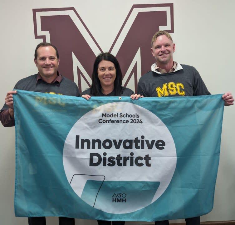 (left to right): Dr. Brian Prybil, Deputy Superintendent, Lynsy Oswald, Principal of Hamilton Elementary and Steven Etheridge, Principal of Bicentennial Elementary <br>(Moline-Coal Valley School District)