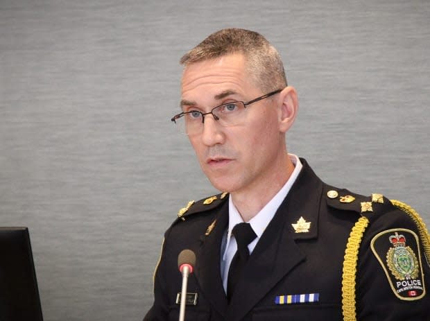 Former deputy chief Robert Walsh has been named chief of the Cape Breton Regional Police Service after a year in the acting role. (Tom Ayers/CBC - image credit)