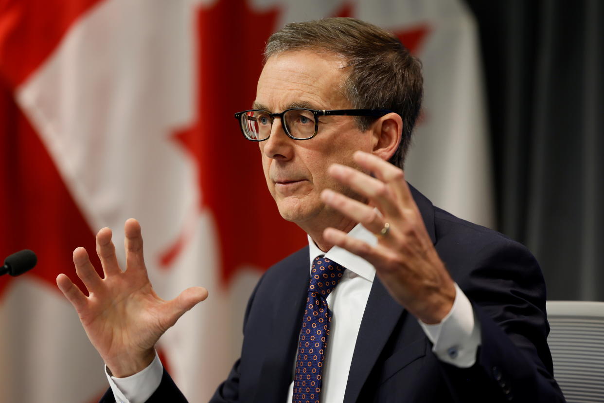 Bank of Canada Governor Tiff Macklem speaks during a news conference after the rate decision and release of updated Monetary Policy Report in Ottawa, Ontario, Canada October 27, 2021.  REUTERS/Blair Gable
