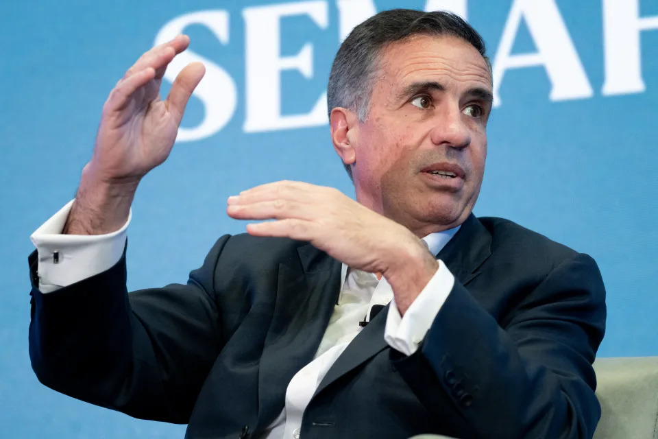 Daniel Pinto, president and chief operating officer of JPMorgan Chase, speaks during the Semafor 2024 World Economy Summit in Washington, DC, on April 18, 2024. (Photo by SAUL LOEB / AFP) (Photo by SAUL LOEB/AFP via Getty Images)