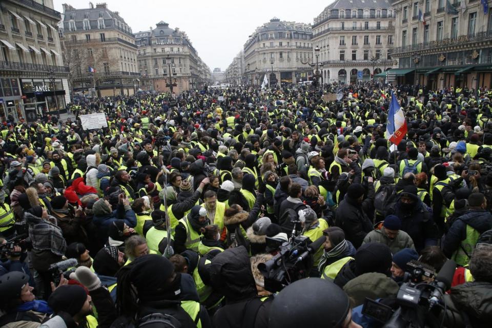 Thousands descended on the streets of France (AP)