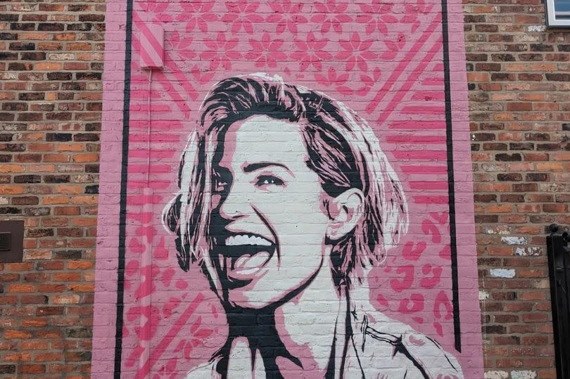 The mural celebrates the life of Sarah whilst also raising awareness of breast cancer and the work that The Christie does