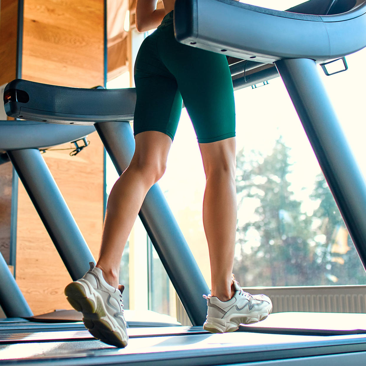 woman working out on treadmill