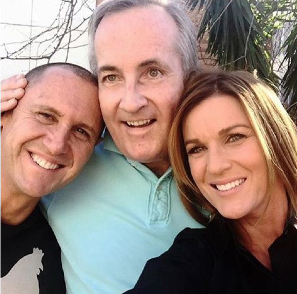 Glenn Wheeler with Larry Emdur and Kylie Gillies. Photo: Instagram