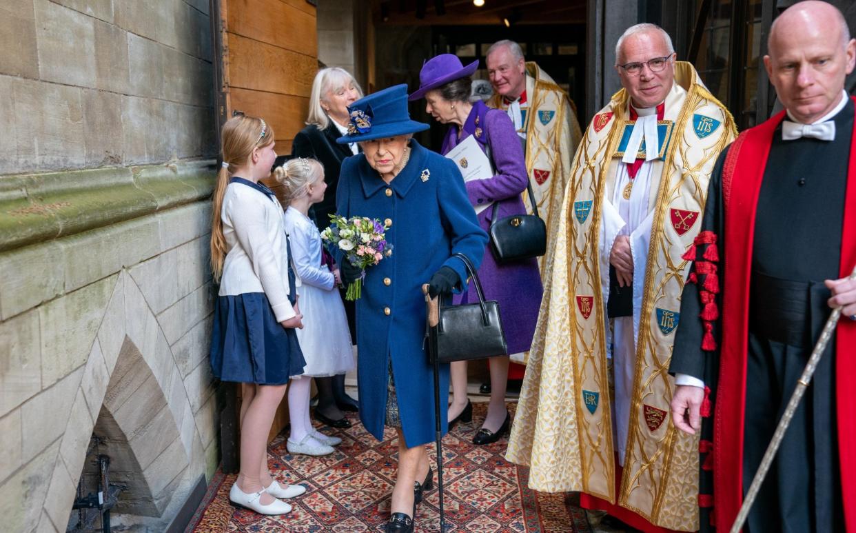 The Queen is understood to have used a stick for comfort during her visit to Westminster Abbey - Arthur Edwards/WPA Pool/Getty Images