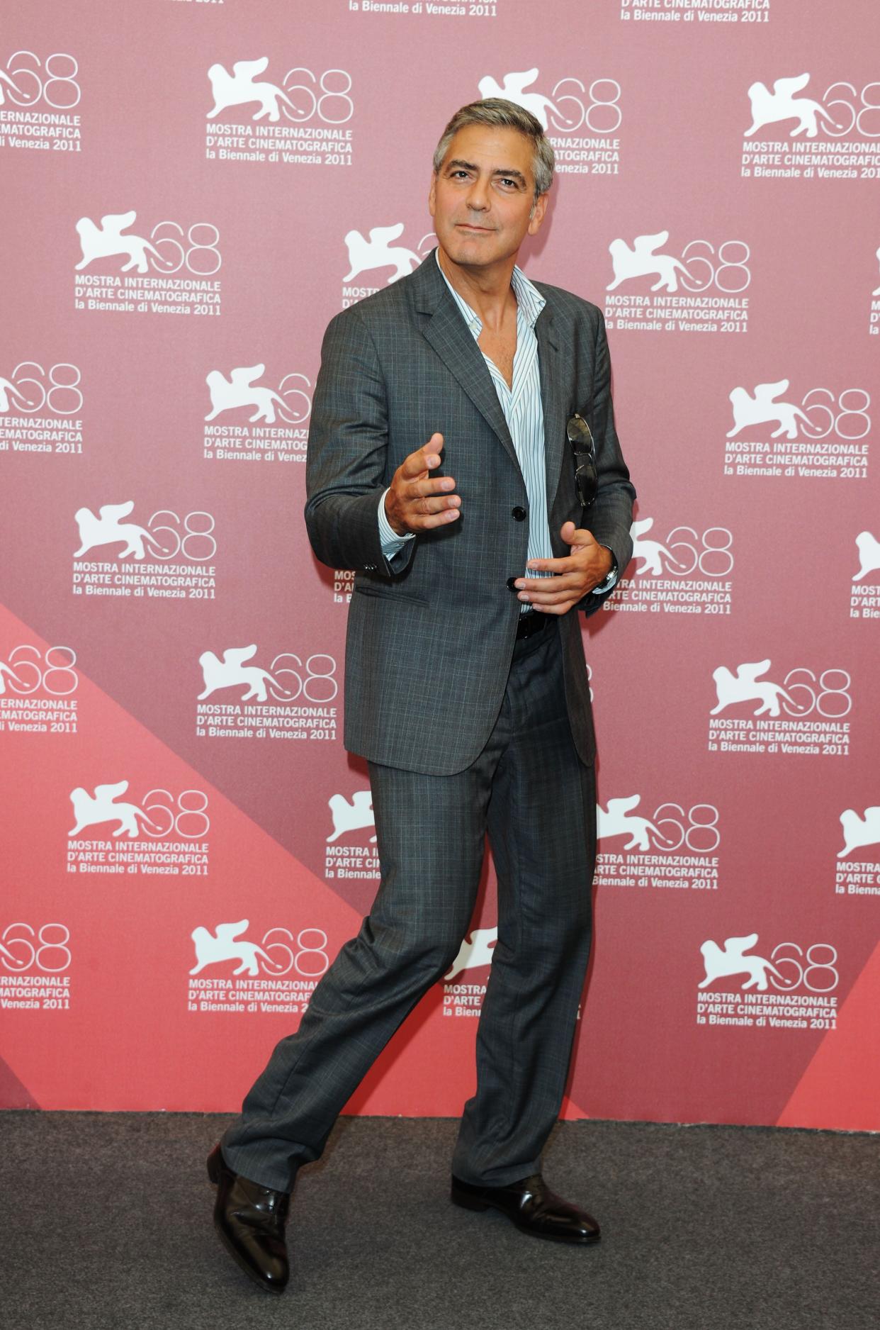 Clooney at the "Ides of March" photo call during the 68th Venice International Film Festival at Palazzo del Casin&ograve;.
