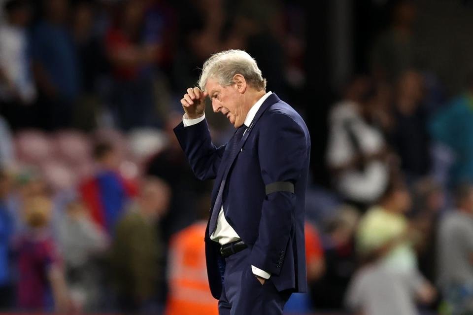 Struggle: Roy Hodgson is without a win in his last eight matches in charge of Crystal Palace (Getty Images)