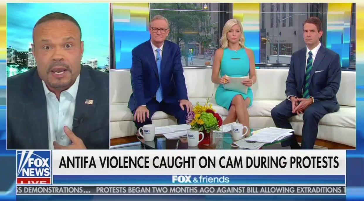 A recent clip on "Fox &amp; Friends" attempted to ascribe violence to antifa at a rally over the weekend in Portland, Oregon. (Photo: )