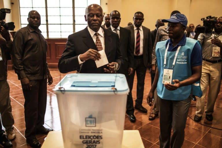 Angola's Jose Eduardo dos Santos, shown here voting in last year's election won by Joao Lourenco, says he wants to be remembered for his dignified exit from the office he held since 1979