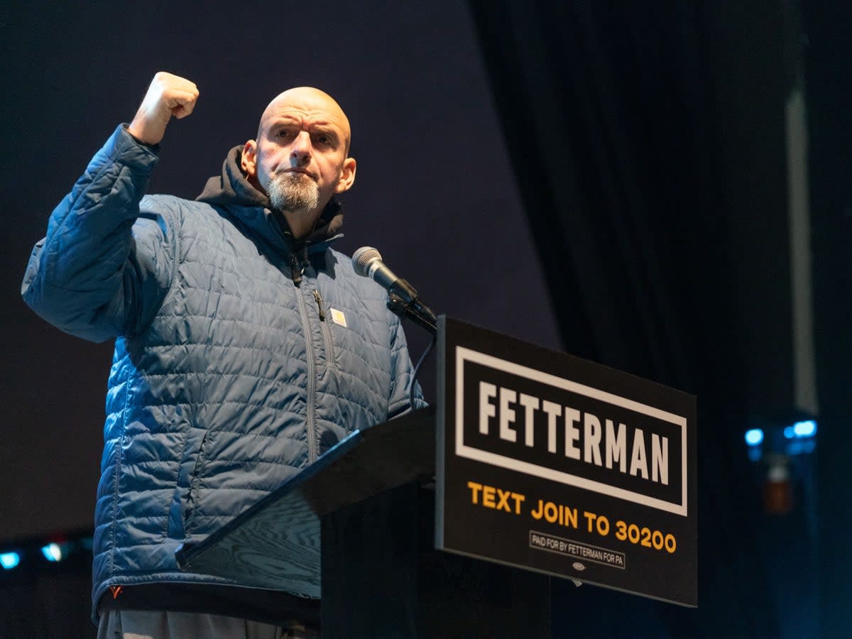 John Fetterman campaigning in Pennsylvania (AFP via Getty Images)