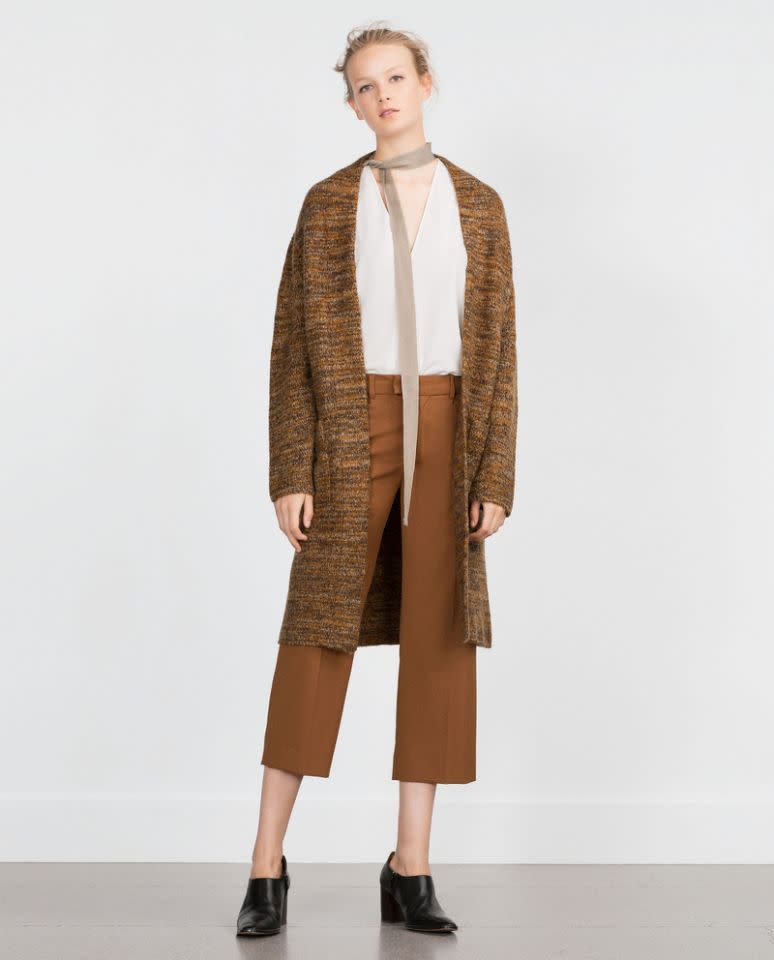 Veste longueur midi Zara, 49,95 €, zara.com