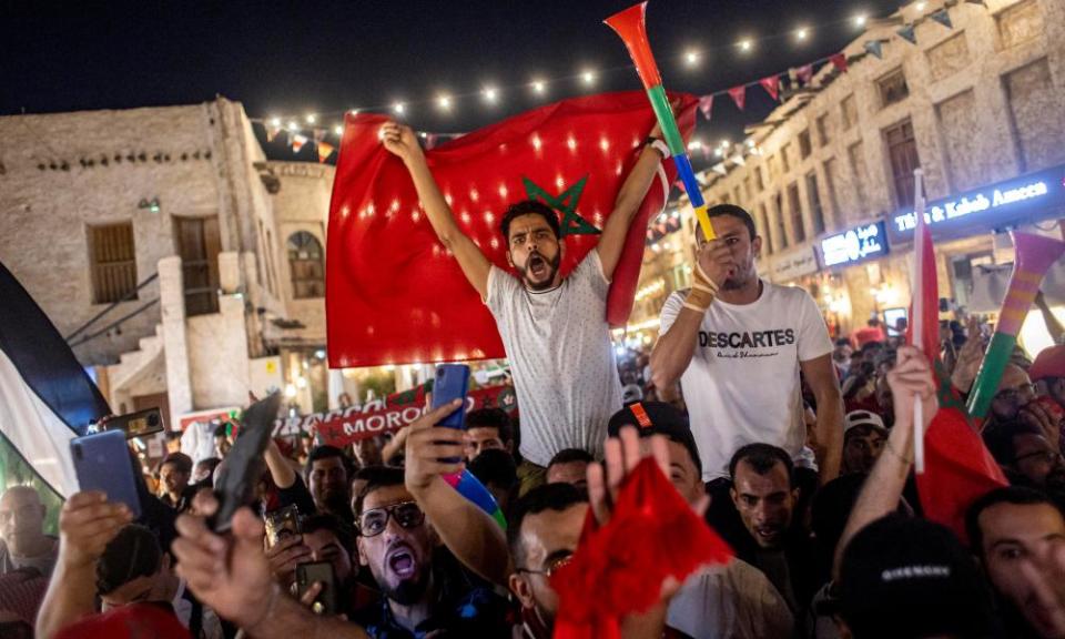 Morocco fans at the Souq Waqif