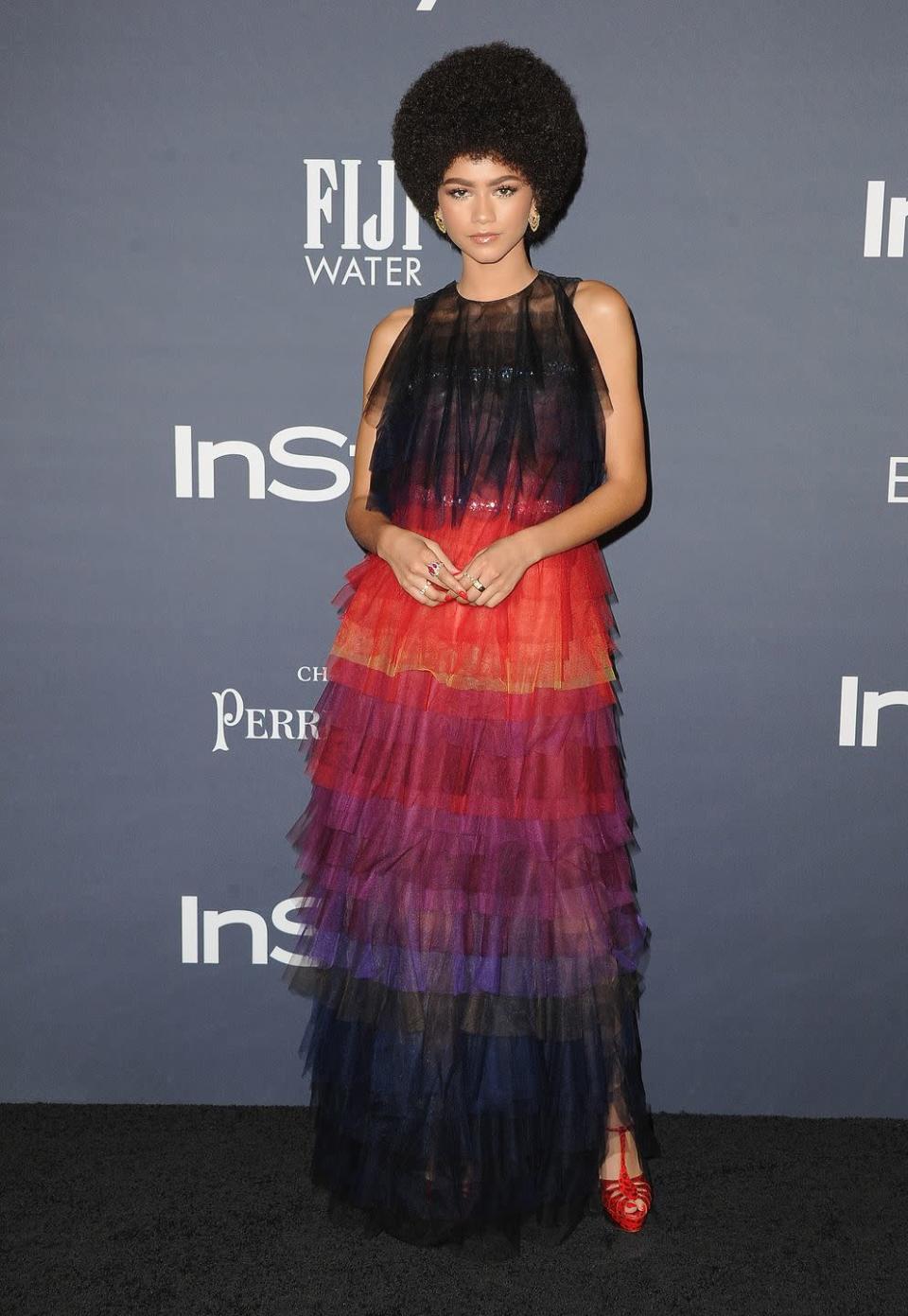 <p>Zendaya<span class="redactor-invisible-space"> wore Schiaparelli Couture to attend the InStyle Awards 2017.</span></p>
