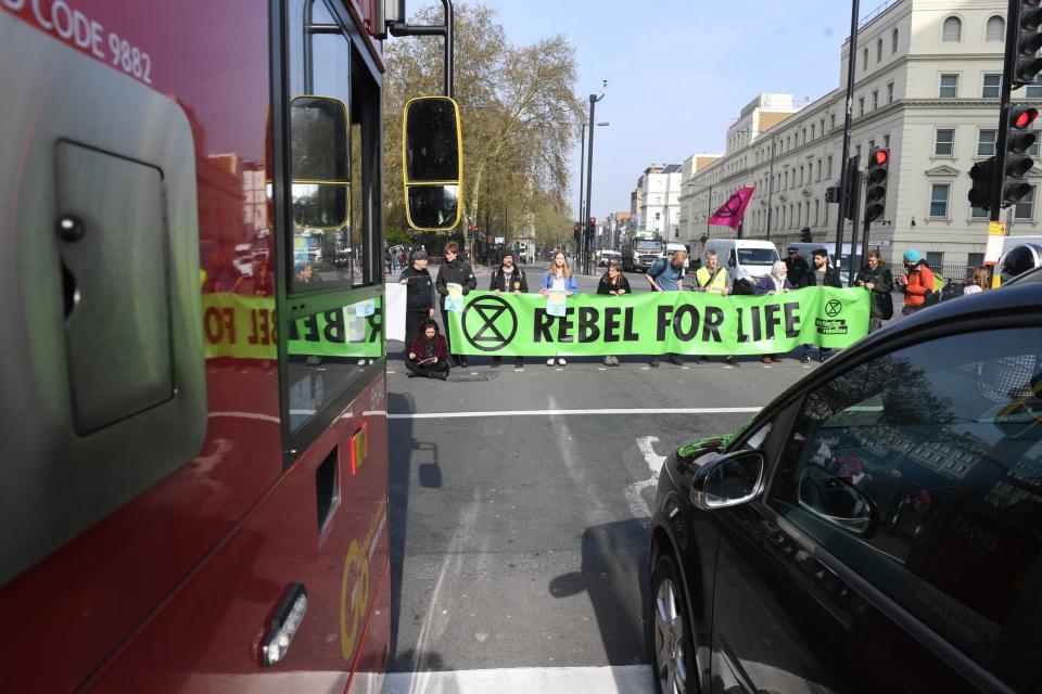 The protest caused a huge queue of traffic (PA)