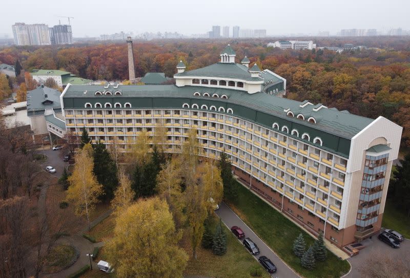 A view shows the Feofaniya Clinical Hospital in Kyiv