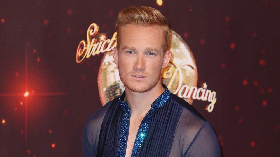 Greg Rutherford in a lyrca shirt