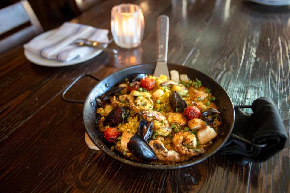 La Cosecha’s popular seafood paella featuers whitefish, mussels, shrimp, lemon broth and sofrito. The restaurant in downtown Paso Robles recently had a change of ownership and sports a new menu. Laura Dickinson/ldickinson@thetribunenews.com