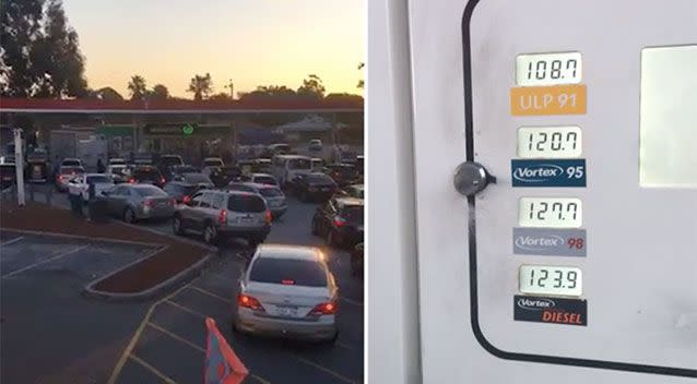 Peak hour at the petrol pump. Source: Edward Kinnane