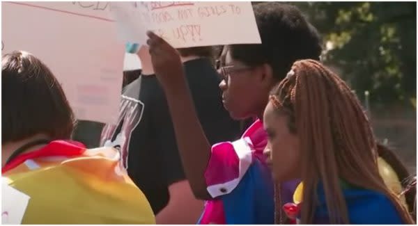 White and hispanic students allege they were not suspended while Black students were for planning to protest other students who paraded a Confederate paraphernalia at their North Georgia high school. (Photo: CBS46 Atlanta/YouTube screenshot)