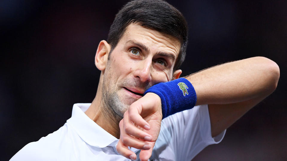 Seen here, Novak Djokovic during a tournament in 2021.