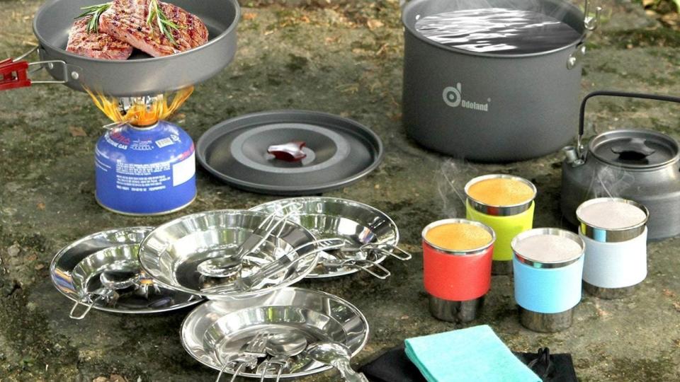 Best gifts for hikers: Odoland 22-piece Camping Cookware Mess Kit