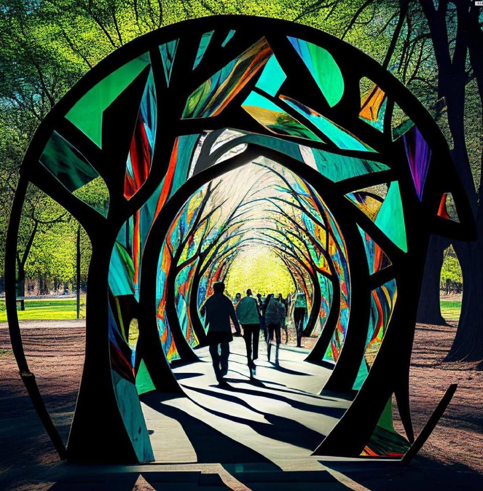 A design for a planned sculpture at Redwood Park in West Boise.