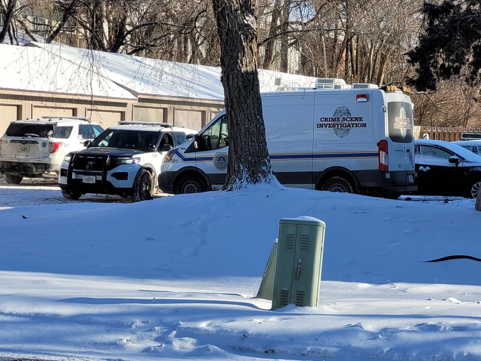 The scene outside 400 E. McKinley Ave., on Dec. 26, 2022, where Des Moines police fatally shot a 16-year-old who they said pointed a gun at them.