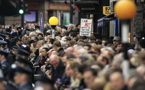 Tears and Jeers at Margaret Thatcher's Funeral