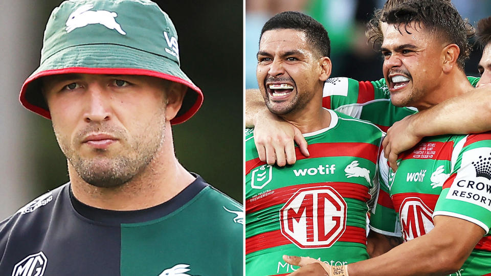 Latrell Mitchell and Sam Burgess at the South Sydney Rabbitohs.