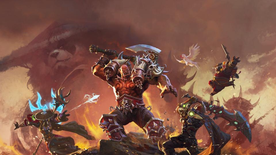 Garrosh brawls with several timerunners in World of Warcraft's Mists of Pandaria: Remix.