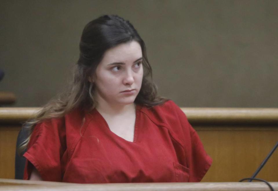 Gianna Brencola, 18, of Los Osos, listens to her sentence on April 18, 2018. Brencola was sentenced to six years in prison after being convicted for driving under the influence again on Oct. 31, 2021.