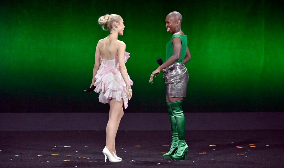 Ariana Grande and Cynthia Erivo at at CinemaCon 2024
