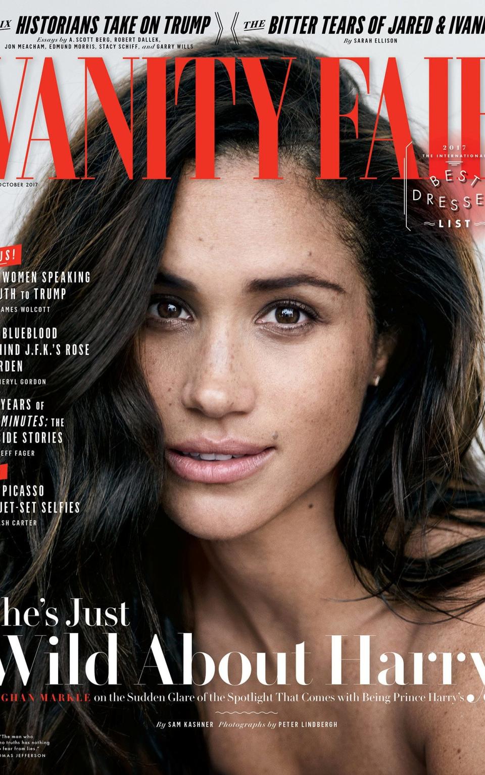 The October 2017 cover of Vanity Fair featuring the then actress Meghan Markle