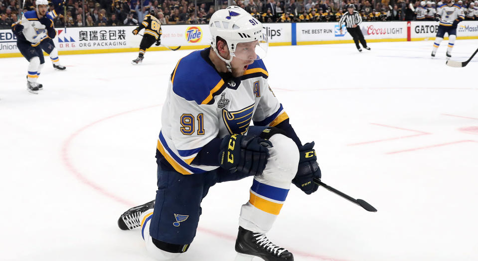 St. Louis' Vladimir Tarasenko has the opportunity to help the Blues win their first Stanley Cup in franchise history mere days after the expansion of his family. (Photo by Bruce Bennett/Getty Images)