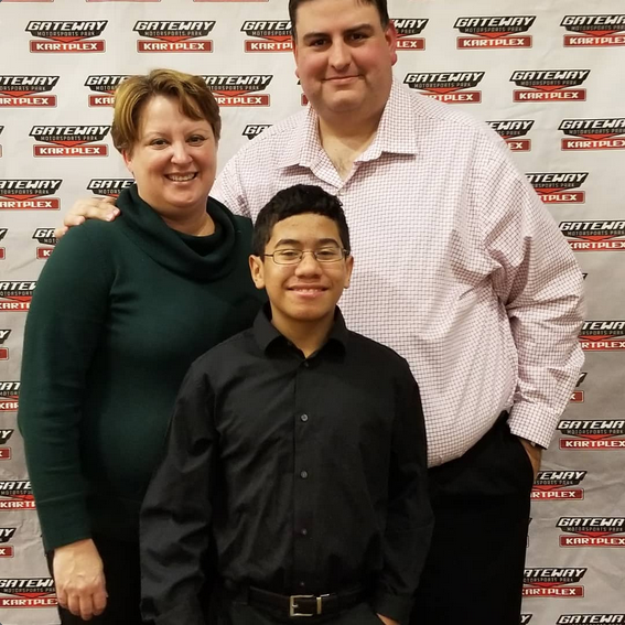 Edwards native Mateo Naranjo, with his parents Laura and Andres, has transitioned from go-kart racing to the open-wheel Formula Race Promotions F1600 series in 2023.