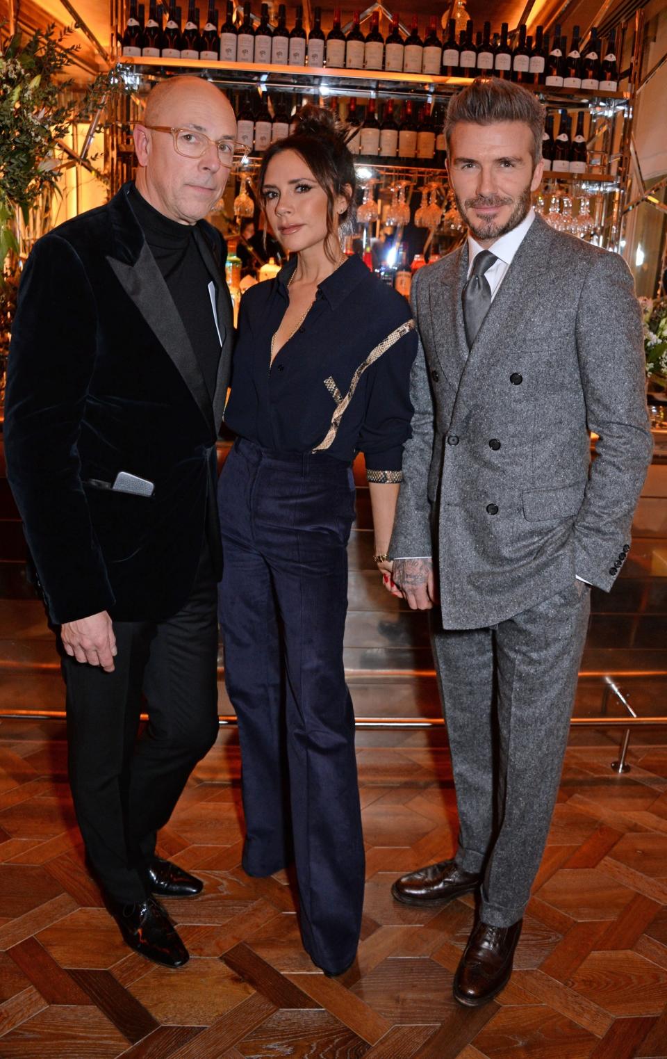 Night out: Dylan Jones, Victoria Beckham and David Beckham (Dave Benett)