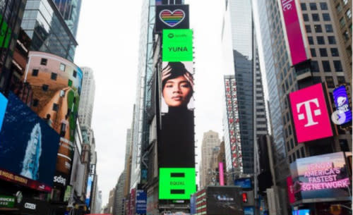 Yuna's image in Times Square NYC