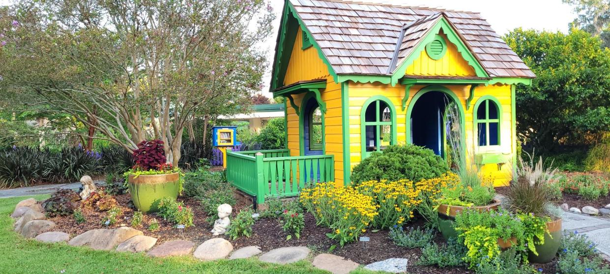 The Children’ s Garden Cottage was constructed by volunteers nearly 30 years ago.