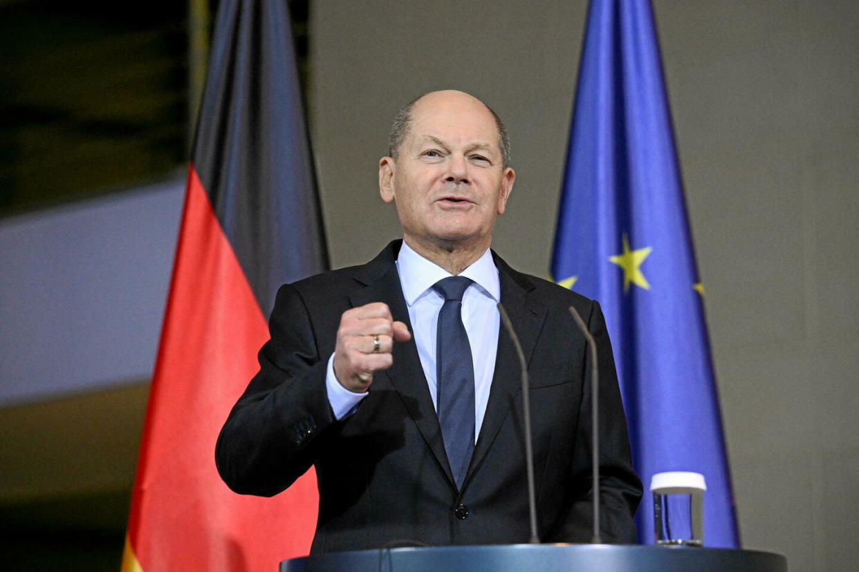 Le chancelier allemand Olaf Scholz le 5 février 2024.  - Credit:ANNEGRET HILSE / X06848 / REUTERS