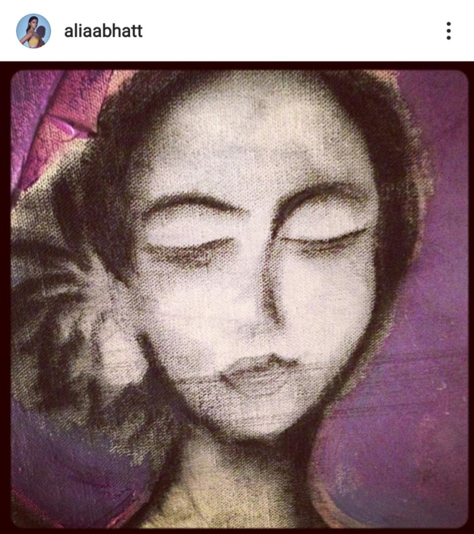 This talented actress has more gifts than what she is credited for. Like, did you know she is a fantastic artist also? What you see here is a charcoal painting by her which she chose to announce her arrival on Instagram.