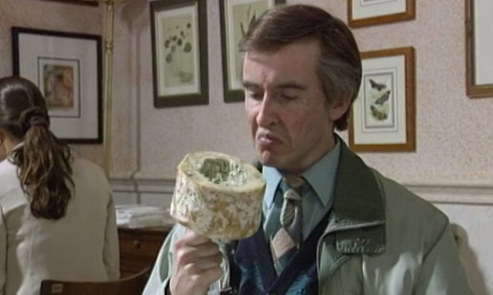 Steve Coogan smells the cheese as Alan Partridge. (BBC)