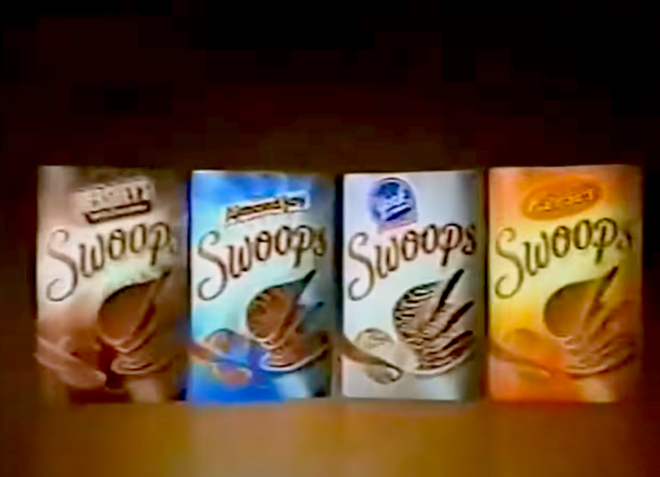 Four boxes of Hershey's Swoops in different flavors